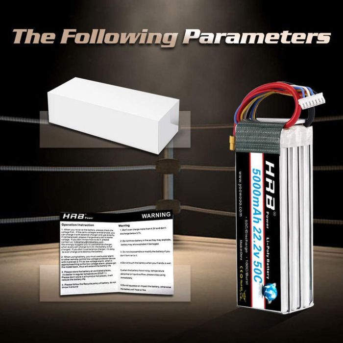 Аккумулятор для дрона HRB_ Lipo 6s 22.2V 5000mAh 50C XT60 (HR-5000MAH-6S-50C-XT60) изображение 4