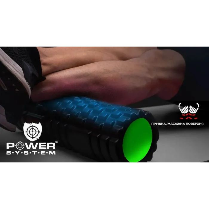 Масажний ролик Power System Fitness Foam Roller PS-4050 Black/Green (PS-4050_Green) зображення 9