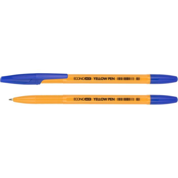 Ручка шариковая Economix YELLOW PEN 0,5мм. Корпус желтый, пишет синим (E10187-02)
