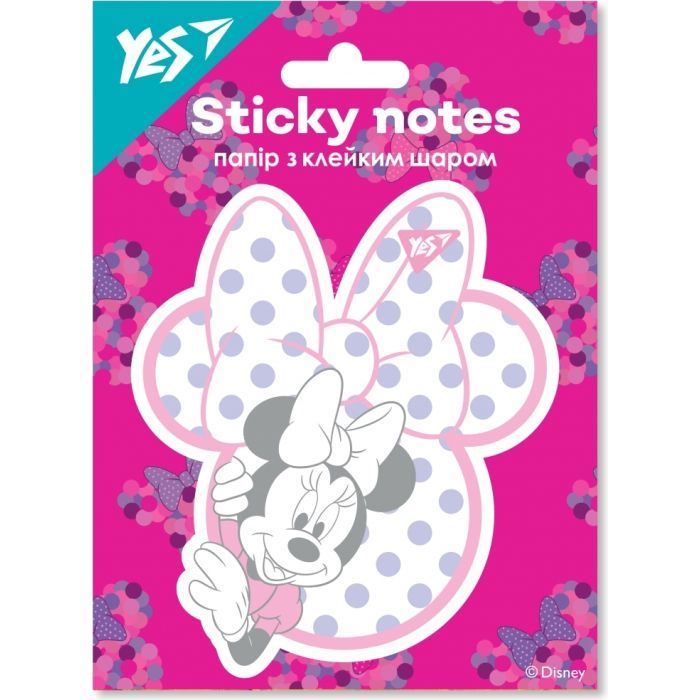 Папір для нотаток Yes з клейким шаром фігурна Minnie Mouse, 40 аркушів (170301)