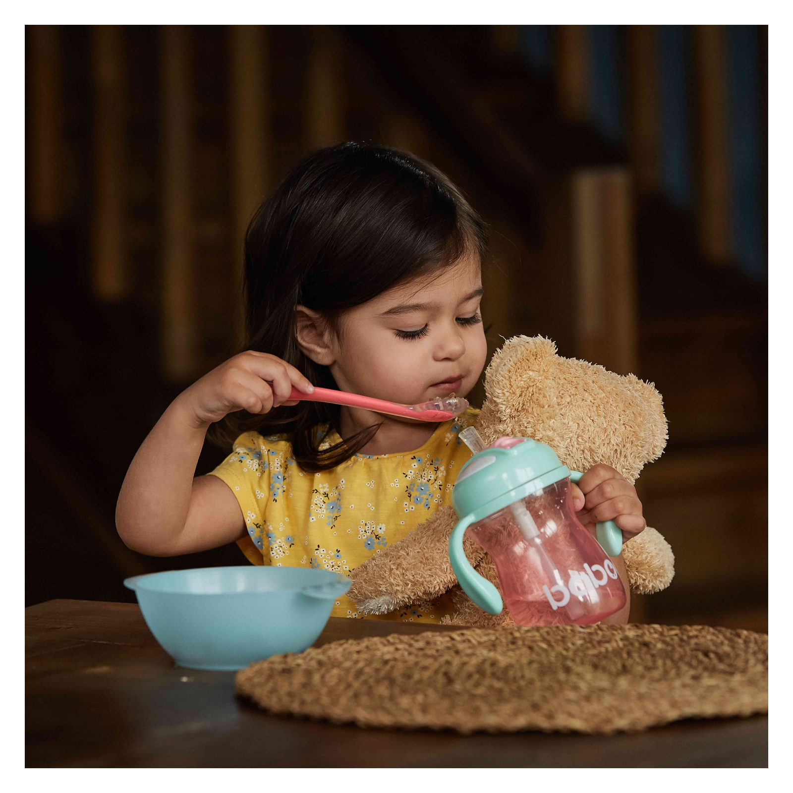 Набір дитячого посуду Baboo ложка силіконова від 6 міс. червона (10-002) зображення 5