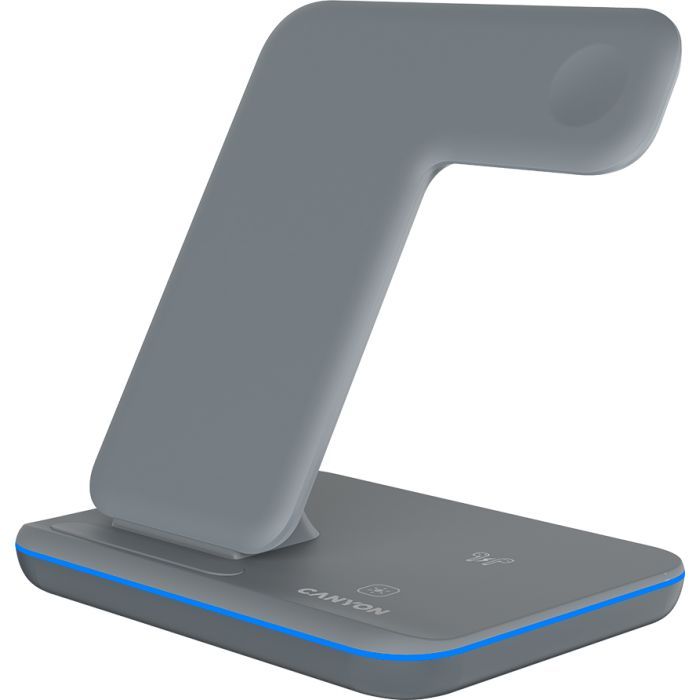 Зарядний пристрій Canyon WS-303, 3in1 Wireless Dark Grey (CNS-WCS303DG) зображення 2