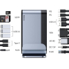 Концентратор Baseus USB3.2 Type-C to 1xHDMI/VGA/4xUSB-C/5xUSB/RJ45/SD/TRRS 3.5mm/PD 100W + PA 16 in 1 (CAHUB-BG0G) зображення 7