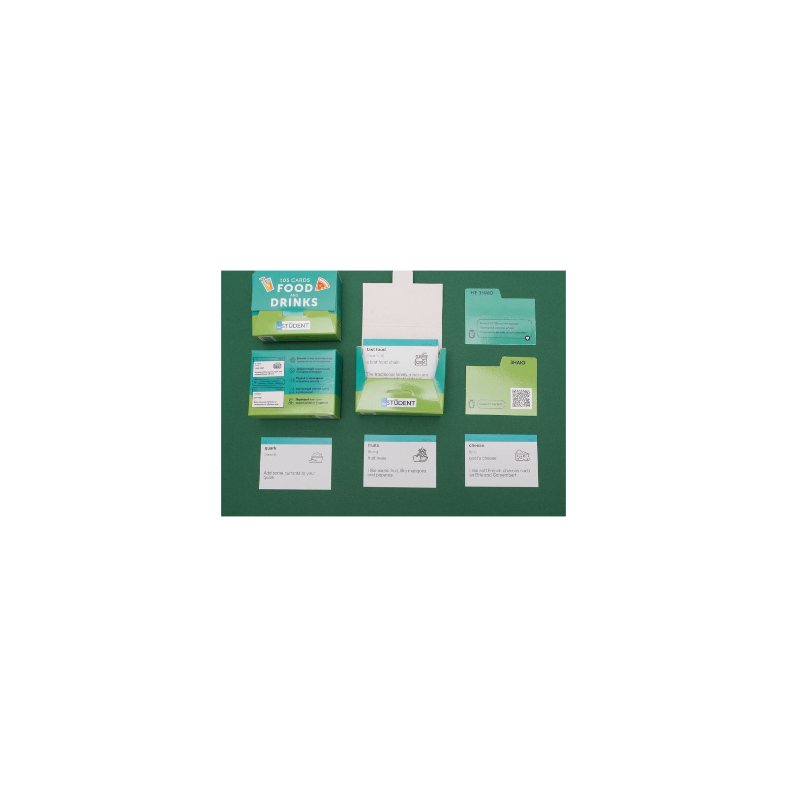 Обучающий набор English Student Карточки для изучения английского языка Food and Drinks, украинский (591225967) изображение 6