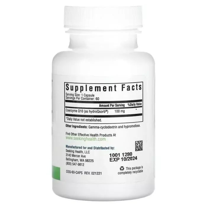 Витаминно-минеральный комплекс Seeking Health Коэнзим Q10, 100 мг, Optimal CoQ10, 60 вегетарианских капсул (SKH-52022) изображение 2
