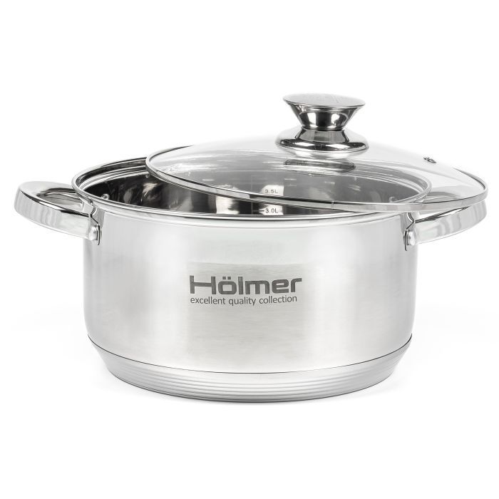 Набор посуды Hölmer з кришками 2л/2,7л/3,8л/5л (CS-1852-SS) изображение 2