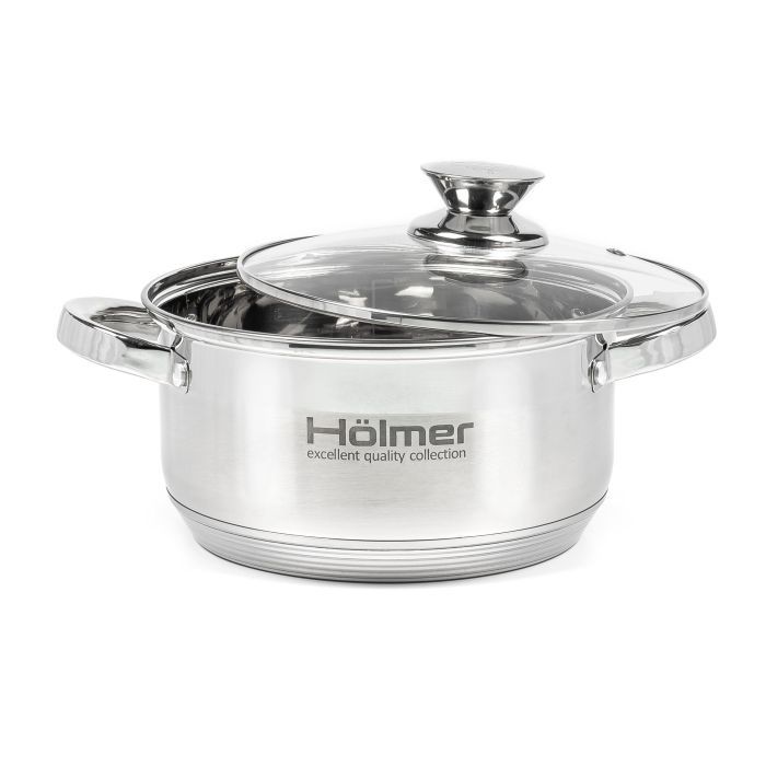 Набор посуды Hölmer з кришками 2л/2,7л/3,8л/5л (CS-1852-SS) изображение 3