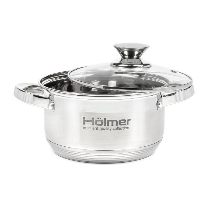 Набор посуды Hölmer з кришками 2л/2,7л/3,8л/5л (CS-1852-SS) изображение 4