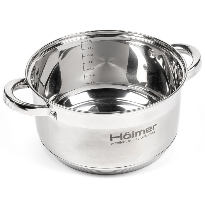 Набор посуды Hölmer з кришками 2л/2,7л/3,8л/5л (CS-1852-SS) изображение 6