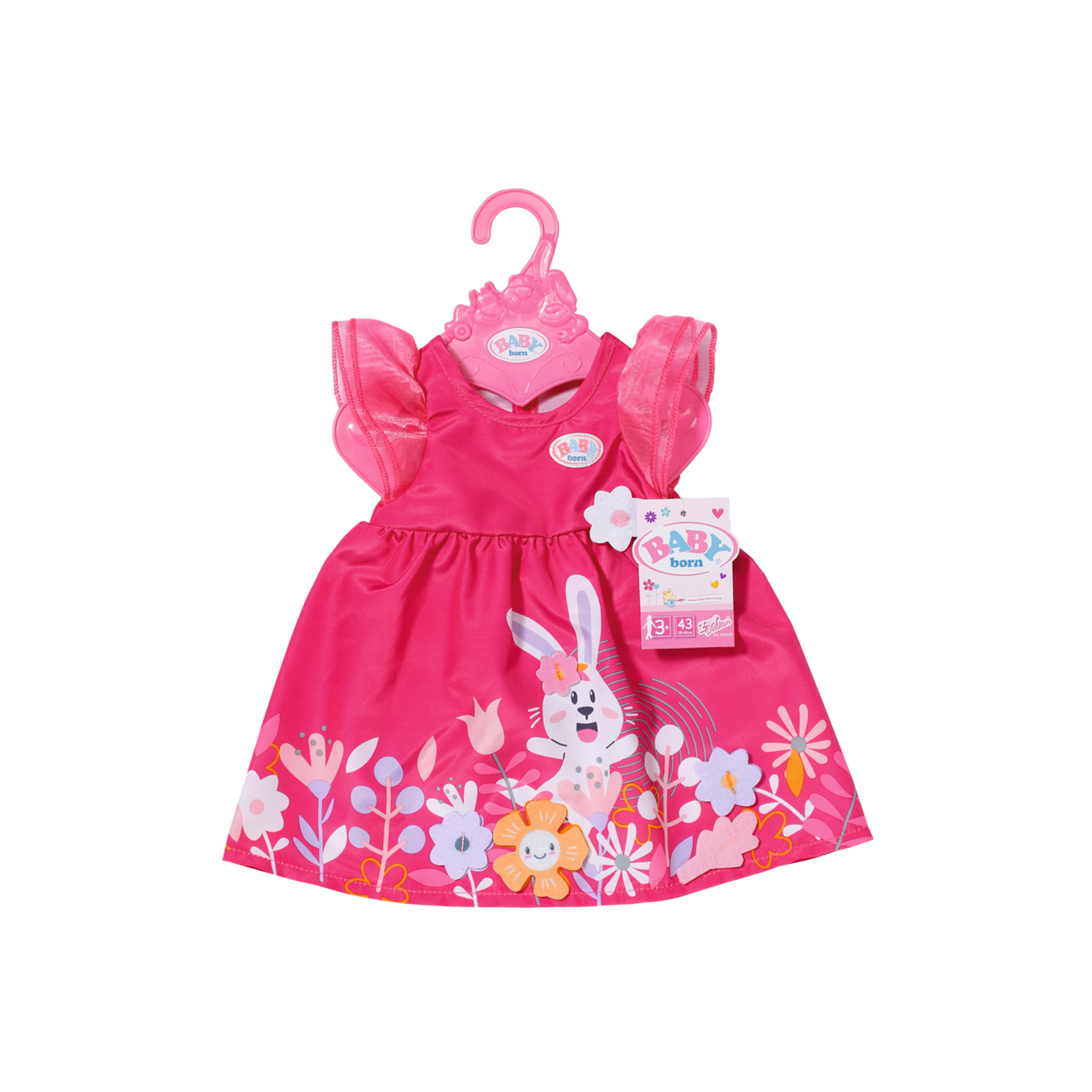Аксессуар к кукле Zapf Одежда для куклы Baby Born Платье с цветами 43 см (832639) изображение 2