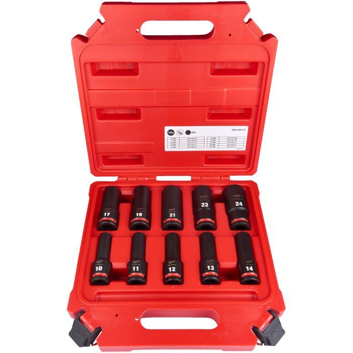 Набор головок Milwaukee ShW 1/2", удлиненные - 10 ед. (4932480457)
