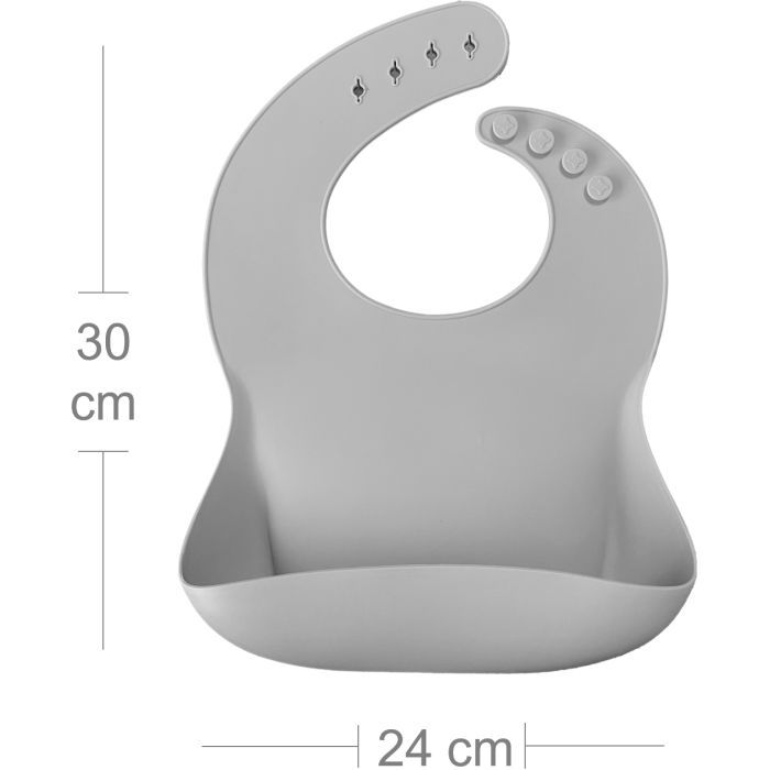 Слинявчик MinikOiOi Basics-Bib силіконовий 100 (Powder Grey) (101020054) зображення 6