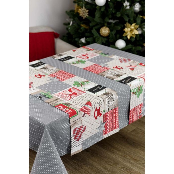 Скатерть Прованс Merry Christmas серая 220x132 см (4823093451575) изображение 3