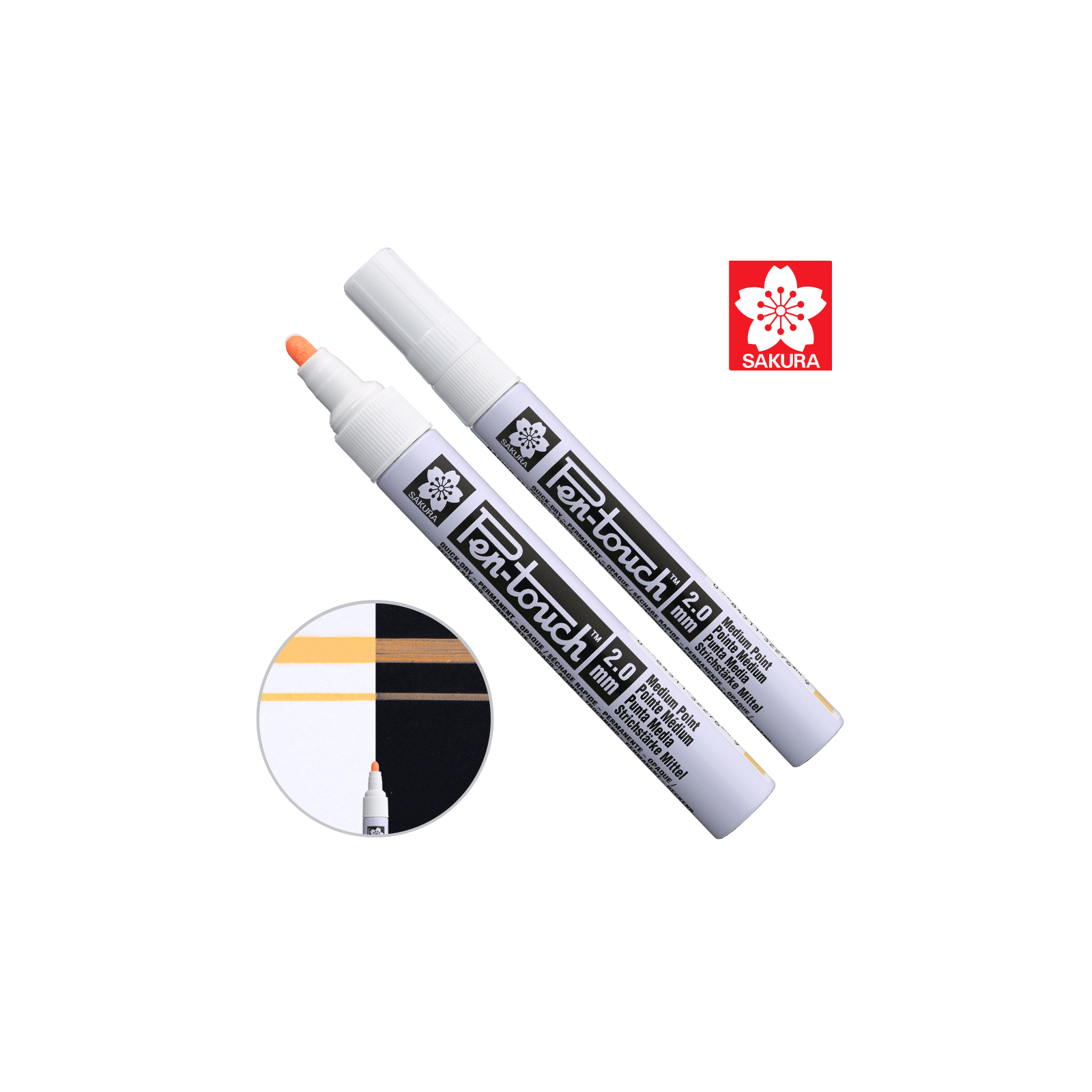 Маркер Sakura Pen-Touch Оранжевий, флуоресцентний, середній (MEDIUM) 2.0мм (084511322769)