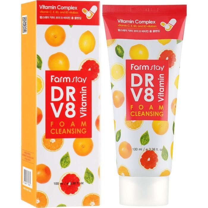 Пенка для умывания FarmStay DR.V8 Vitamin Foam Cleansing Витаминная 100 мл (8809469775885) изображение 2