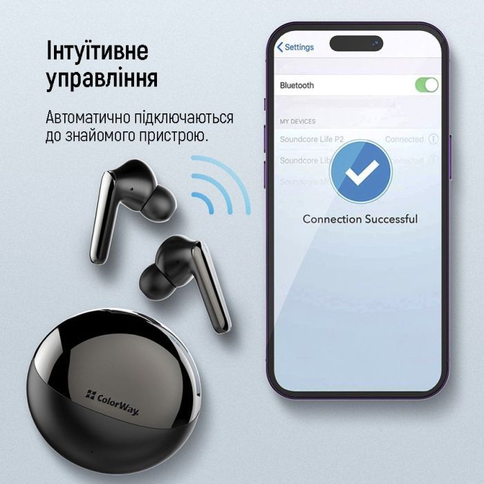 Навушники ColorWay TWS-3 Earbuds Black (CW-TWS3BK) зображення 9