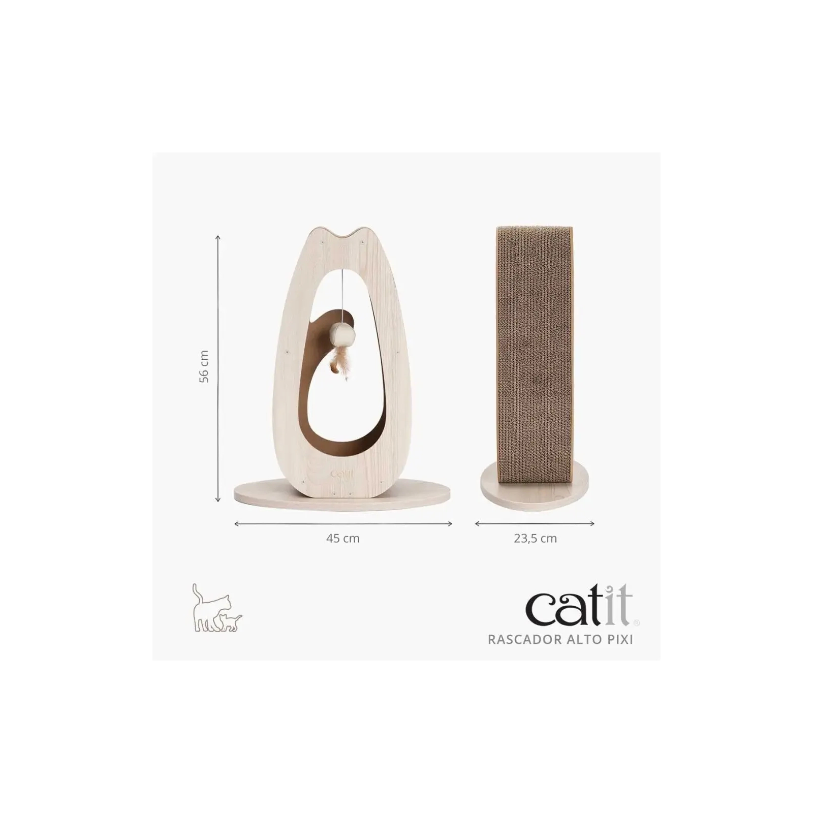 Дряпка (когтеточка) для котов Catit Pixi с игрушкой высокая 45x23.5x56 см (22517425114) изображение 2