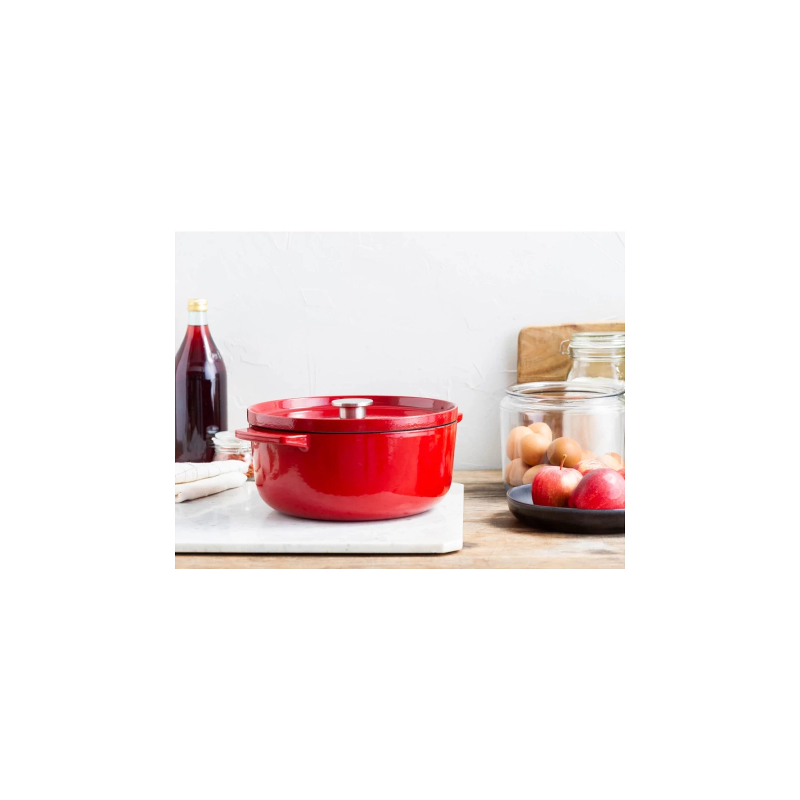 Кастрюля KitchenAid чавунна з кришкою 5,2 л Червона (CC006060-001) изображение 8