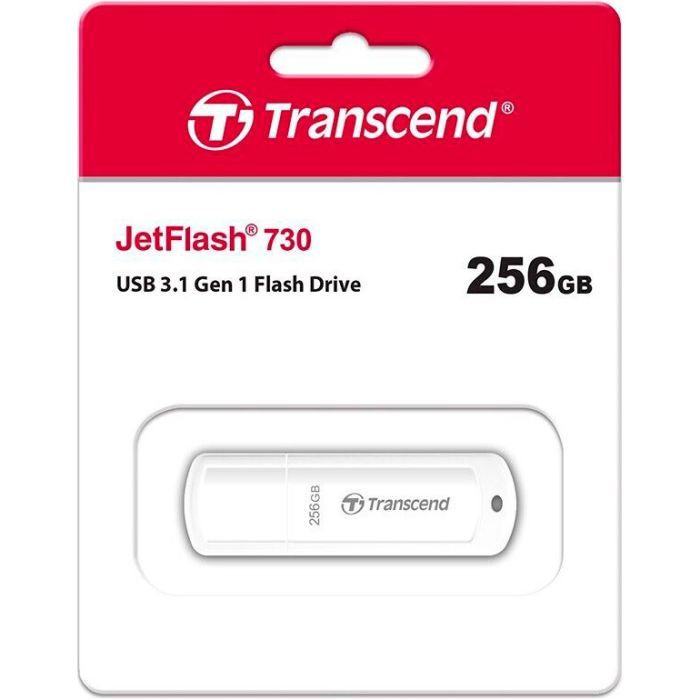 USB флеш накопитель Transcend 256GB JetFlash 730 White USB 3.1 (TS256GJF730) изображение 4