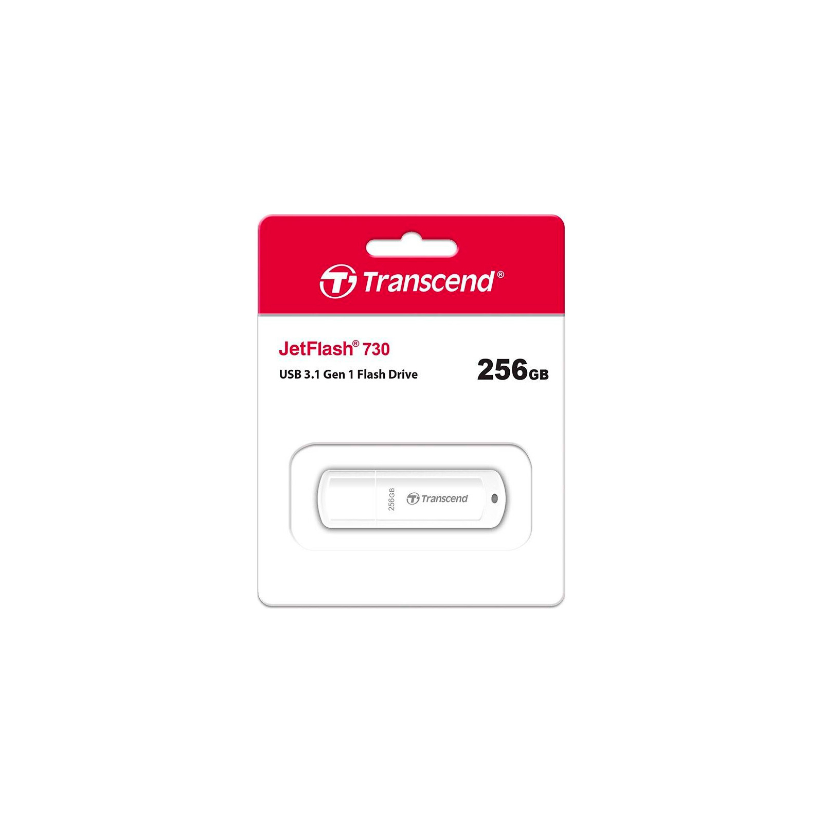 USB флеш накопитель Transcend 256GB JetFlash 730 White USB 3.1 (TS256GJF730) изображение 4