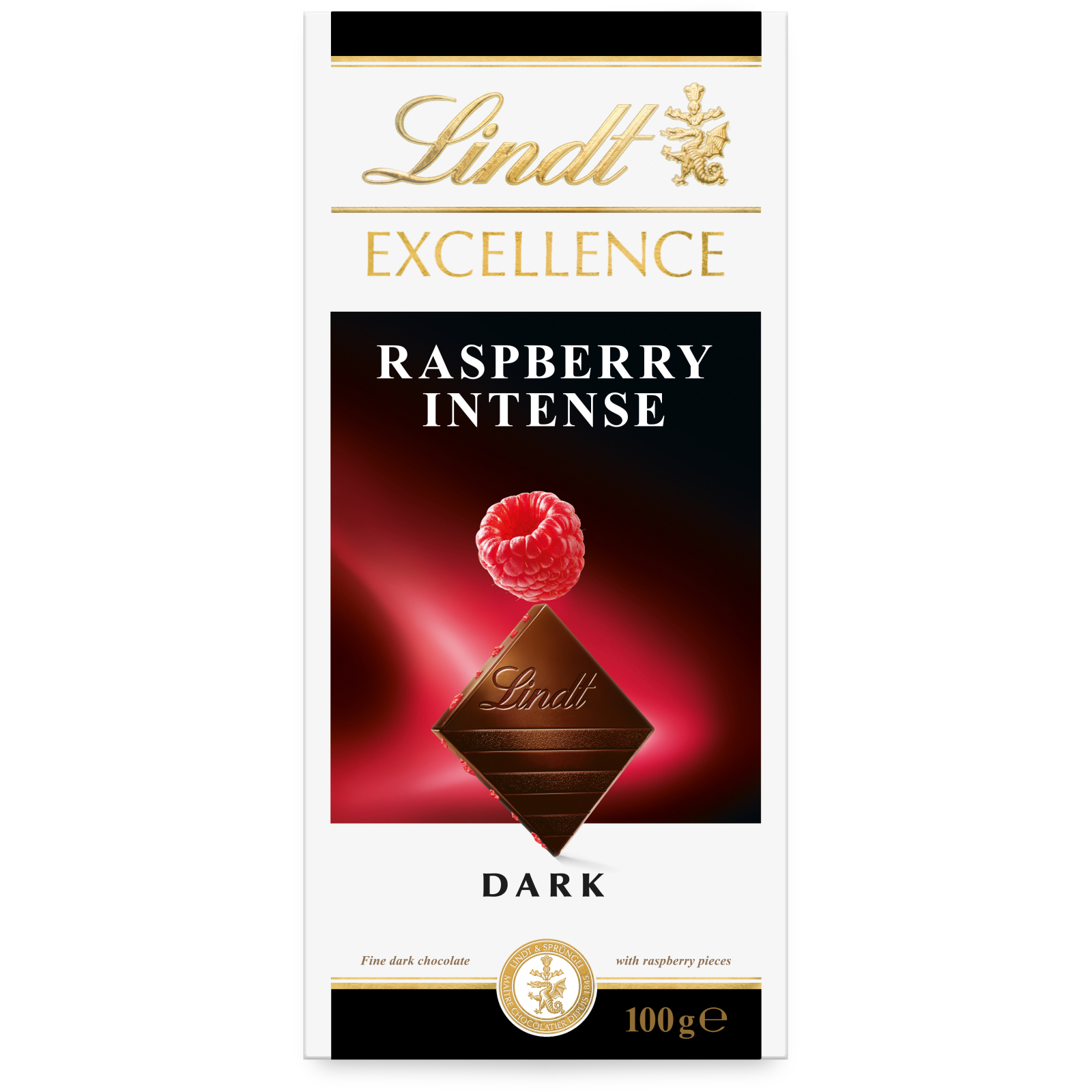 Шоколад Lindt Excellence Чорний з малиною 100 г (3046920010603)