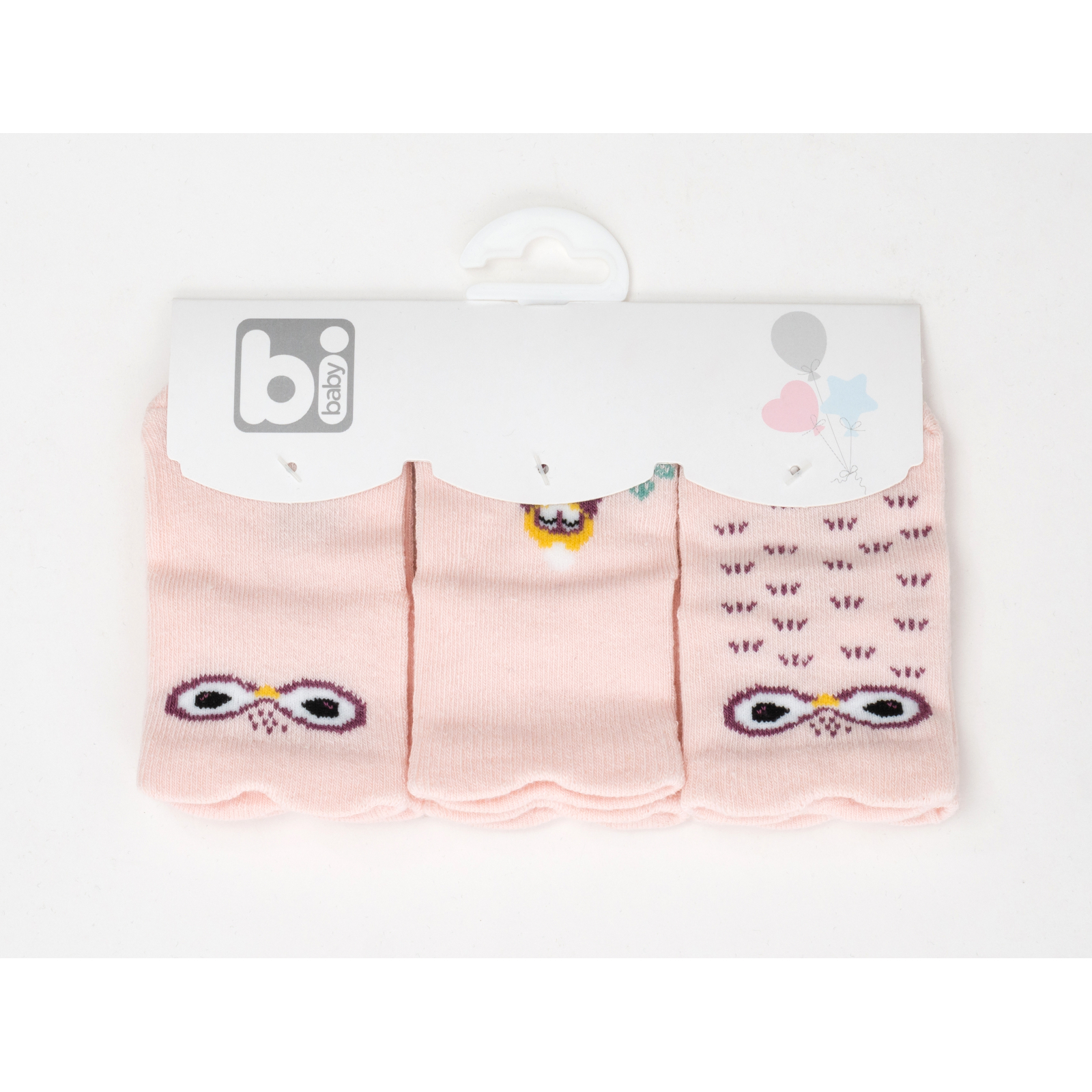 Шкарпетки дитячі Bibaby з совушками (68331-0G-pink) зображення 2