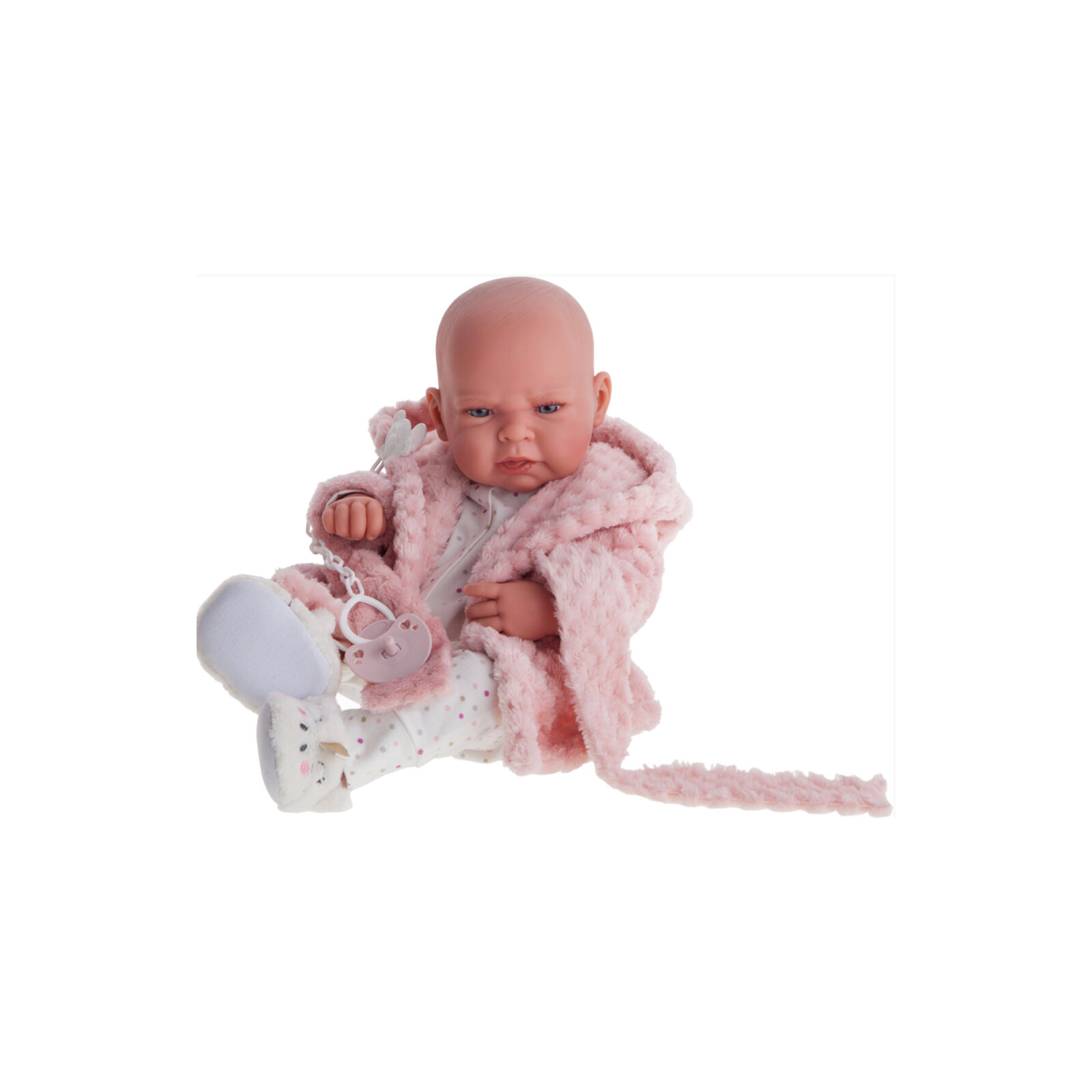 Пупс Antonio Juan Новорожденная Лея в розовом халате с виниловым телом 42 см (50153) изображение 3