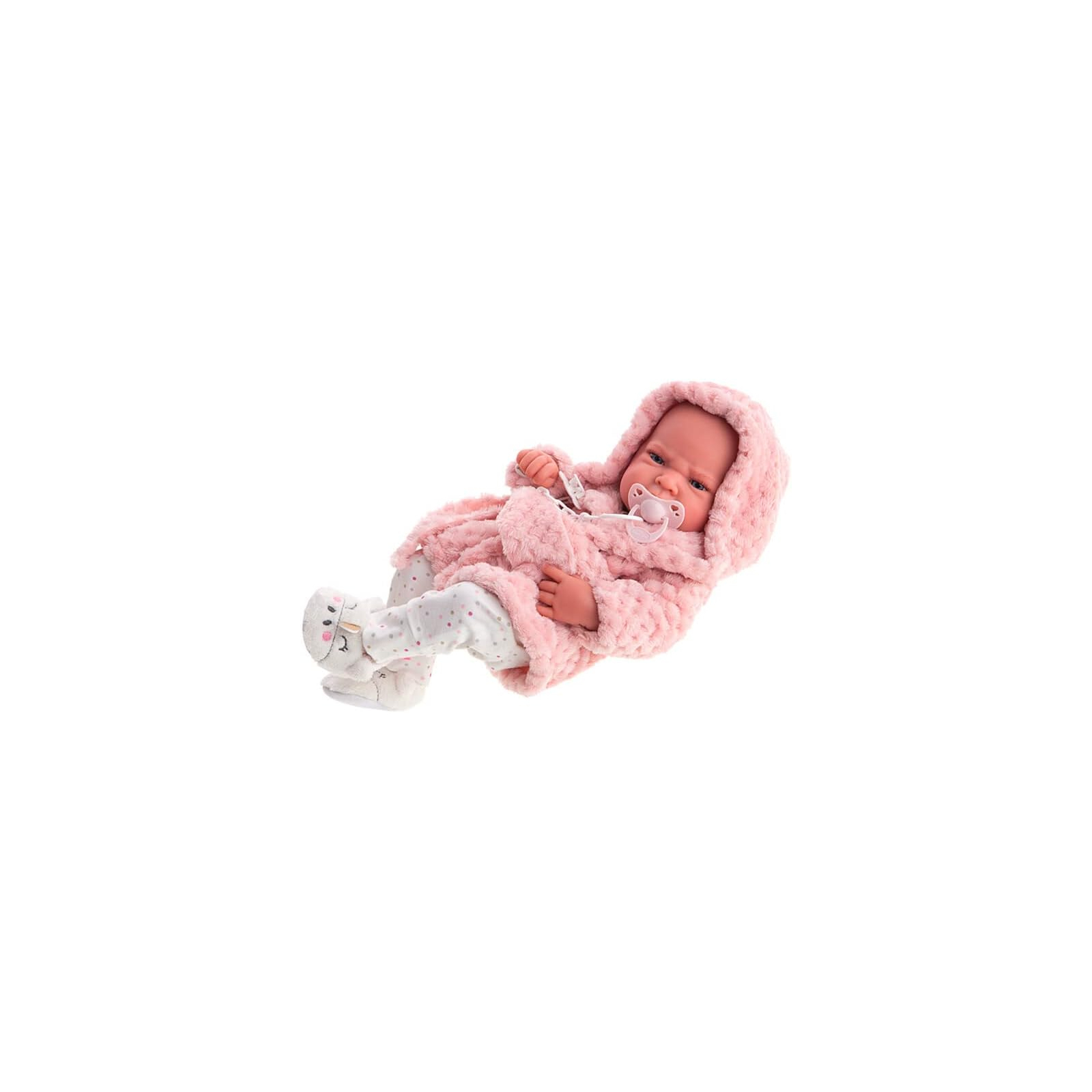 Пупс Antonio Juan Новонароджена Лея в рожевому халаті з вініловим тілом 42 см (50153)