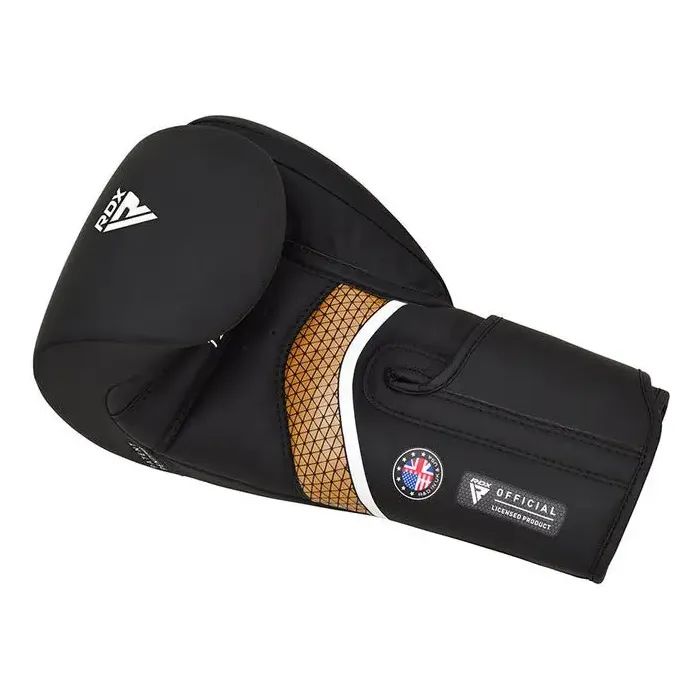 Боксерские перчатки RDX Aura Plus T-17 Black Golden 10 унцій (BGR-T17BGL-10OZ+) изображение 4