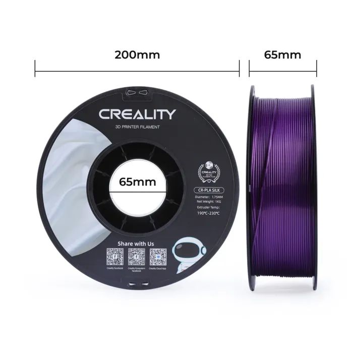 Пластик для 3D-принтера Creality PLA silky shine 1кг, 1.75мм, silver (3301120007) изображение 7