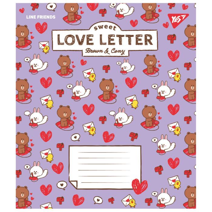 Зошит Yes Line Friends. Love letter 12 аркушів коса лінія (766934) зображення 5