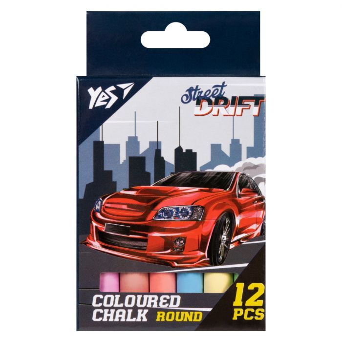 Мел Yes цветной Street Drift 12 шт круглый (400522)
