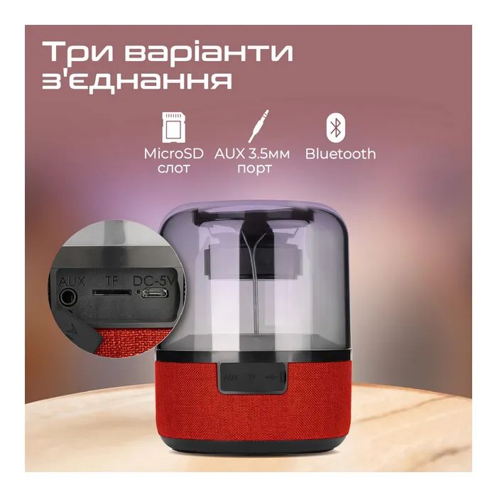 Акустична система Promate Glitz-L Red (glitz-l.red) зображення 4