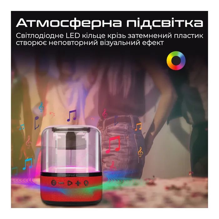 Акустична система Promate Glitz-L Red (glitz-l.red) зображення 6