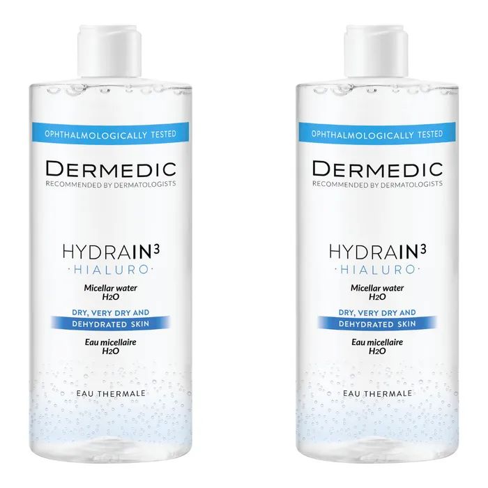 Міцелярна вода Dermedic Hydrain 3 Hialuro H2O 2 x 500 мл (5901643175801)