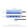 Концентратор Vention USB 3.1 Type-C to HDMI/USB 3.0x3/PD 100W Blue Aluminum Alloy Hub 5-in-1 (TGESB) зображення 11