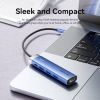 Концентратор Vention USB 3.1 Type-C to HDMI/USB 3.0x3/PD 100W Blue Aluminum Alloy Hub 5-in-1 (TGESB) зображення 3