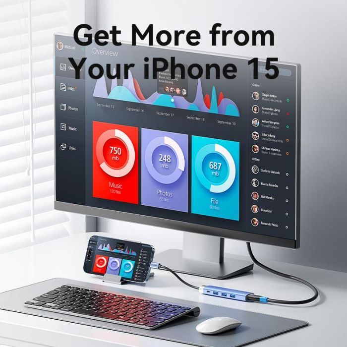 Концентратор Vention USB 3.1 Type-C to HDMI/USB 3.0x3/PD 100W Blue Aluminum Alloy Hub 5-in-1 (TGESB) зображення 9