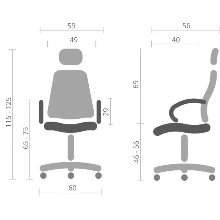 Офісне крісло Аклас Тревізо GR Tilt (UK-809A) Сірий (Сірий) (00136047) зображення 12
