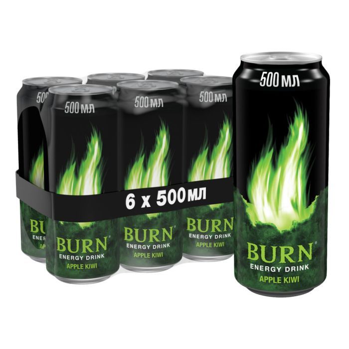 Энергетический напиток Burn Яблоко Киви Безалкогольный сильногазированный 500 мл (5060466510982) изображение 2