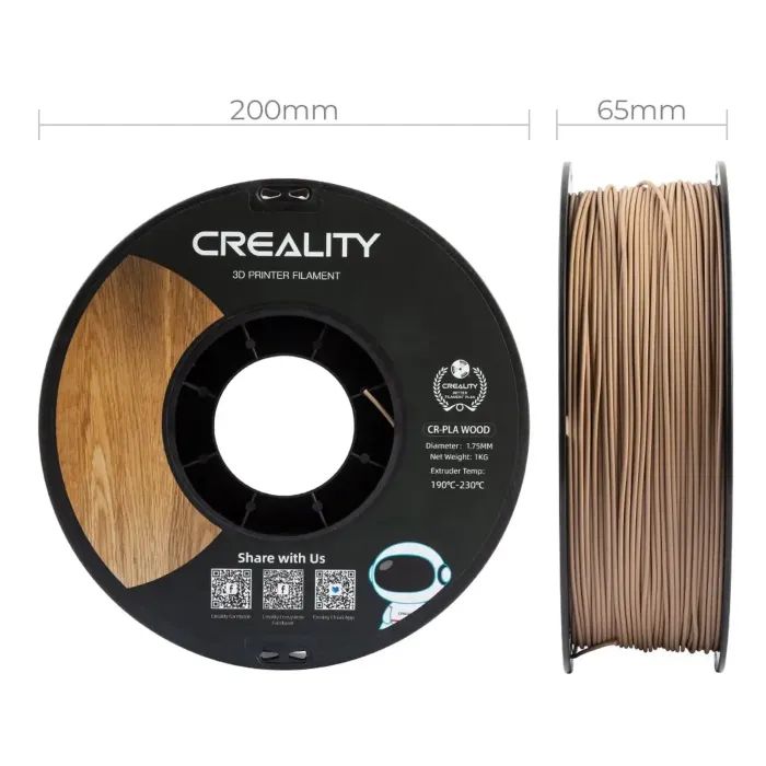 Пластик для 3D-принтера Creality PLA wood 1кг, 1.75мм, light brown (3301130001) изображение 6