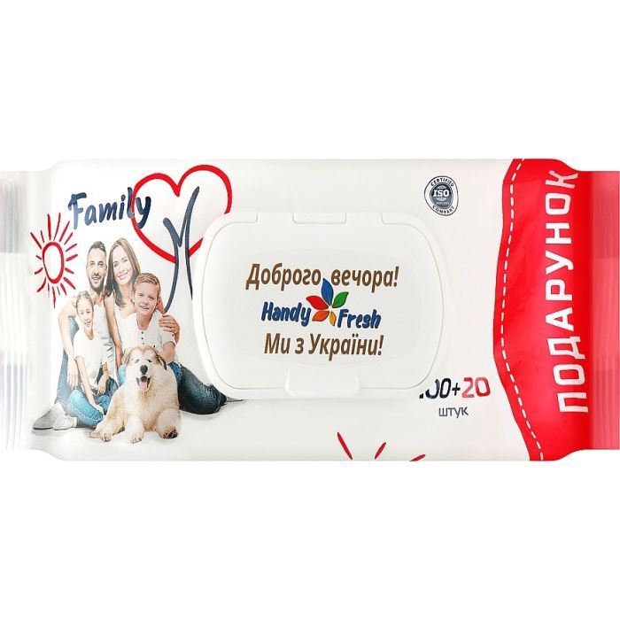 Влажные салфетки Handy Fresh Family С клапаном 100+20 шт. (4820237500168)