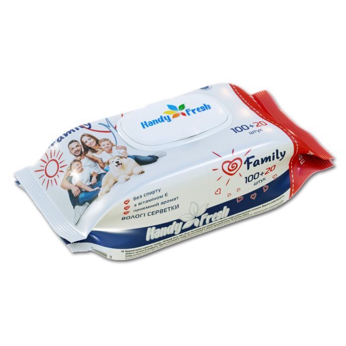Влажные салфетки Handy Fresh Family С клапаном 100+20 шт. (4820237500168) изображение 2