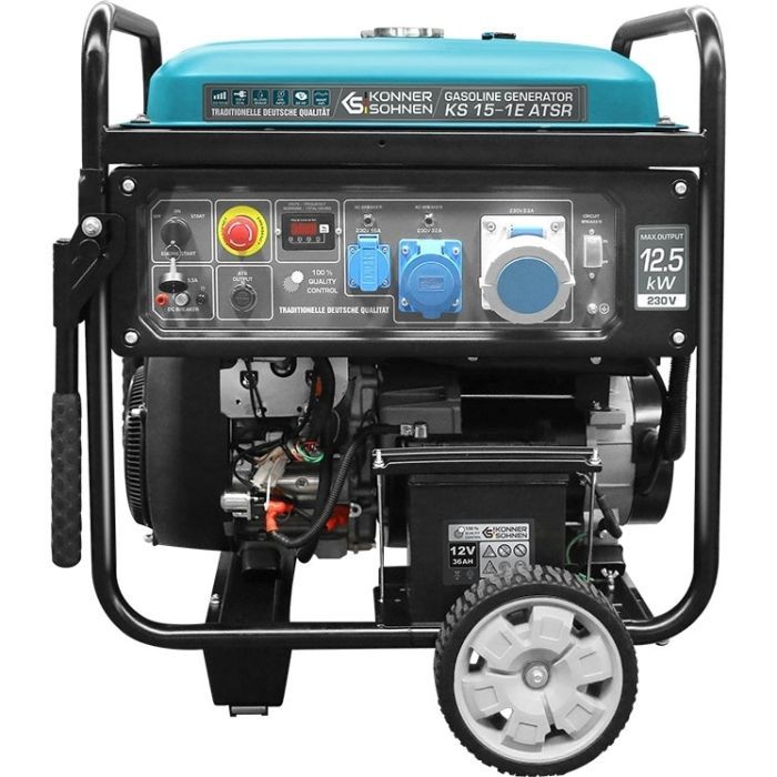 Генератор Konner&Sohnen KS 15-1E ATSR, 230В, 12.5кВт, АВР(ATS), электростартер, 155кг (KS15-1EATSR)