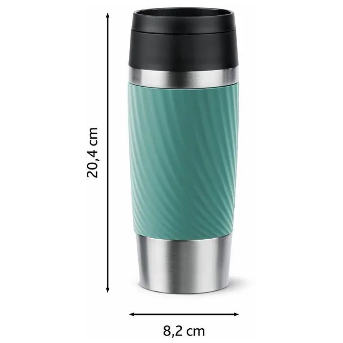 Термокружка Tefal Travel Mug Classic Twist, 360мл, нержавіюча сталь, блакитний (N2024510) изображение 3
