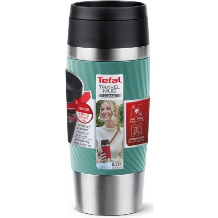 Термокружка Tefal Travel Mug Classic Twist, 360мл, нержавіюча сталь, зелений (N2024310) изображение 4