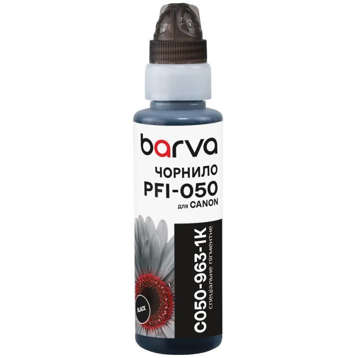 Чернила Barva Canon PFI-050 100мл, Pigm., флакон OneKey, Black (C050-963-1K)