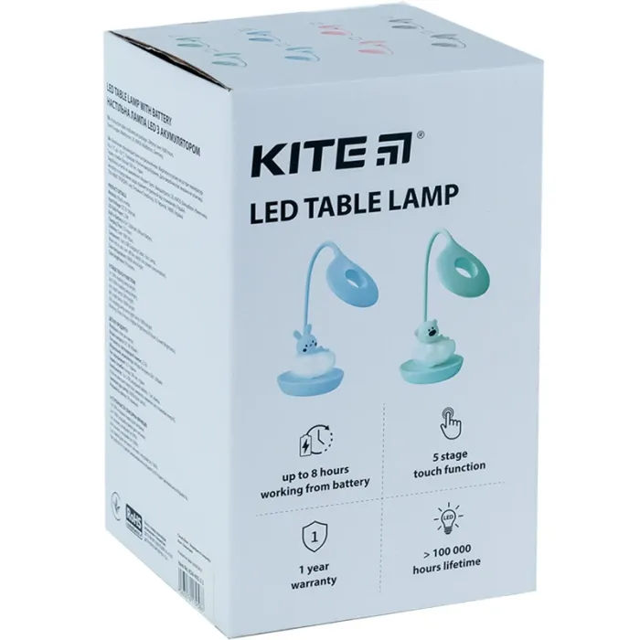 Настільна лампа Kite Cloudy Bear LED з акумулятором, біла (K24-493-2-1) зображення 4