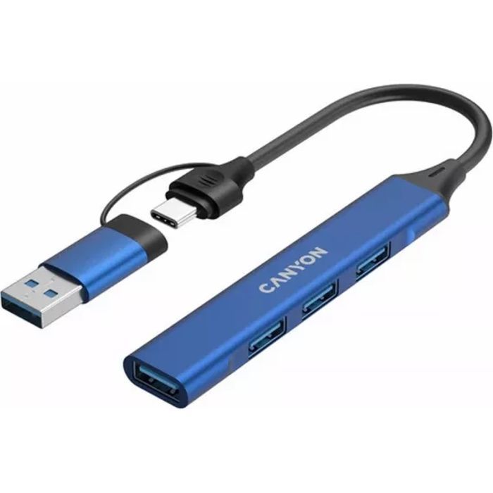 Концентратор Canyon hub DS-02 4in1 USB-A/C Blue (CNS-TDS02BL) изображение 4