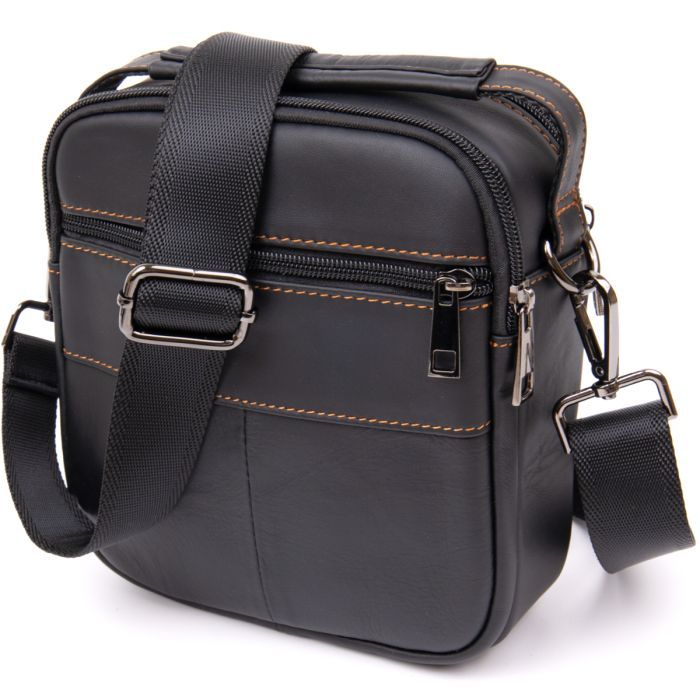 Сумка Vintage На два отделения Черная (20395) изображение 2